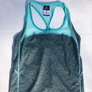 Women’s Nike Dri-Fit Black/Teal Leopard Print Tank